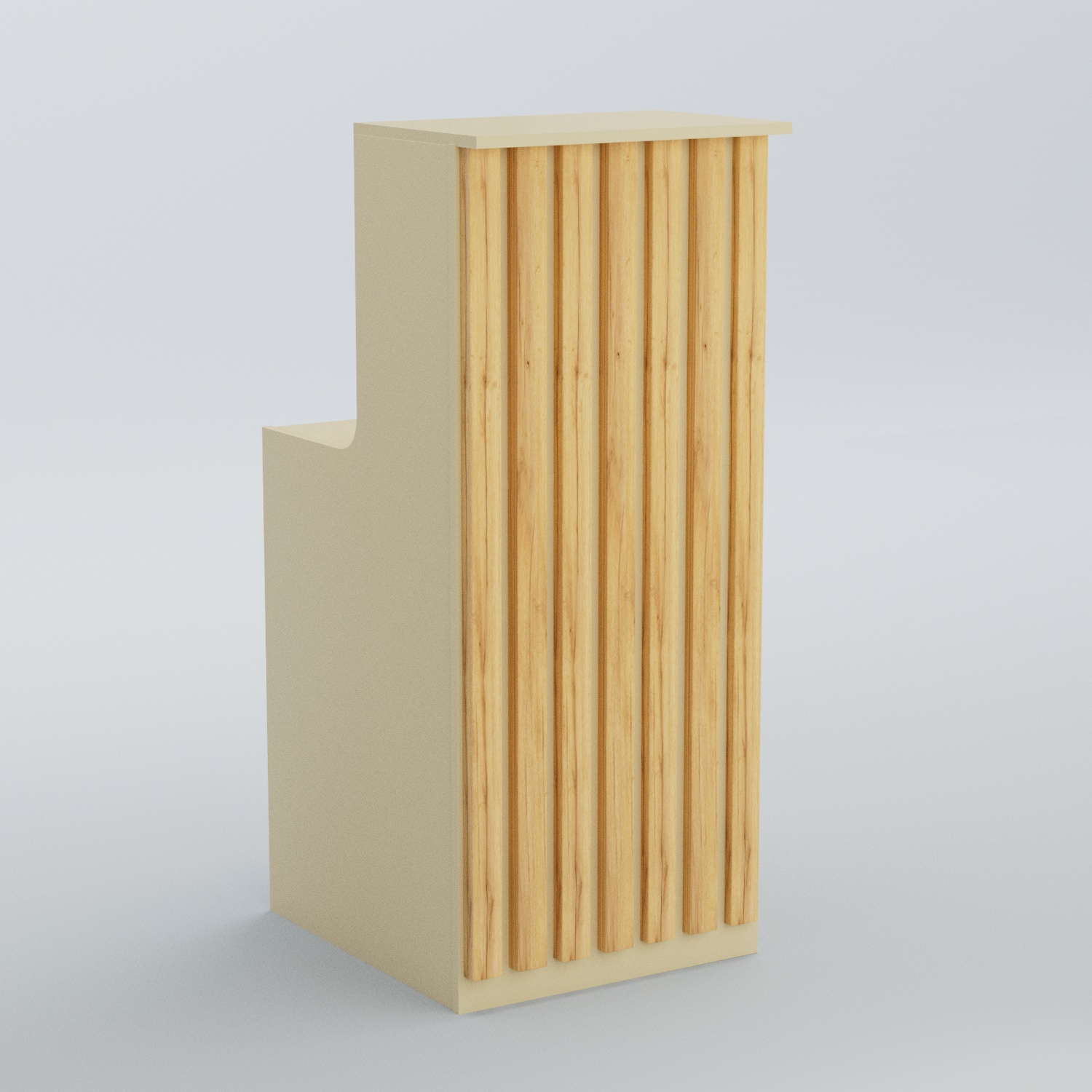 Ресепшен узкий серии ПРИЛИВ №2 Крем Вайс и Дуб Золотистый