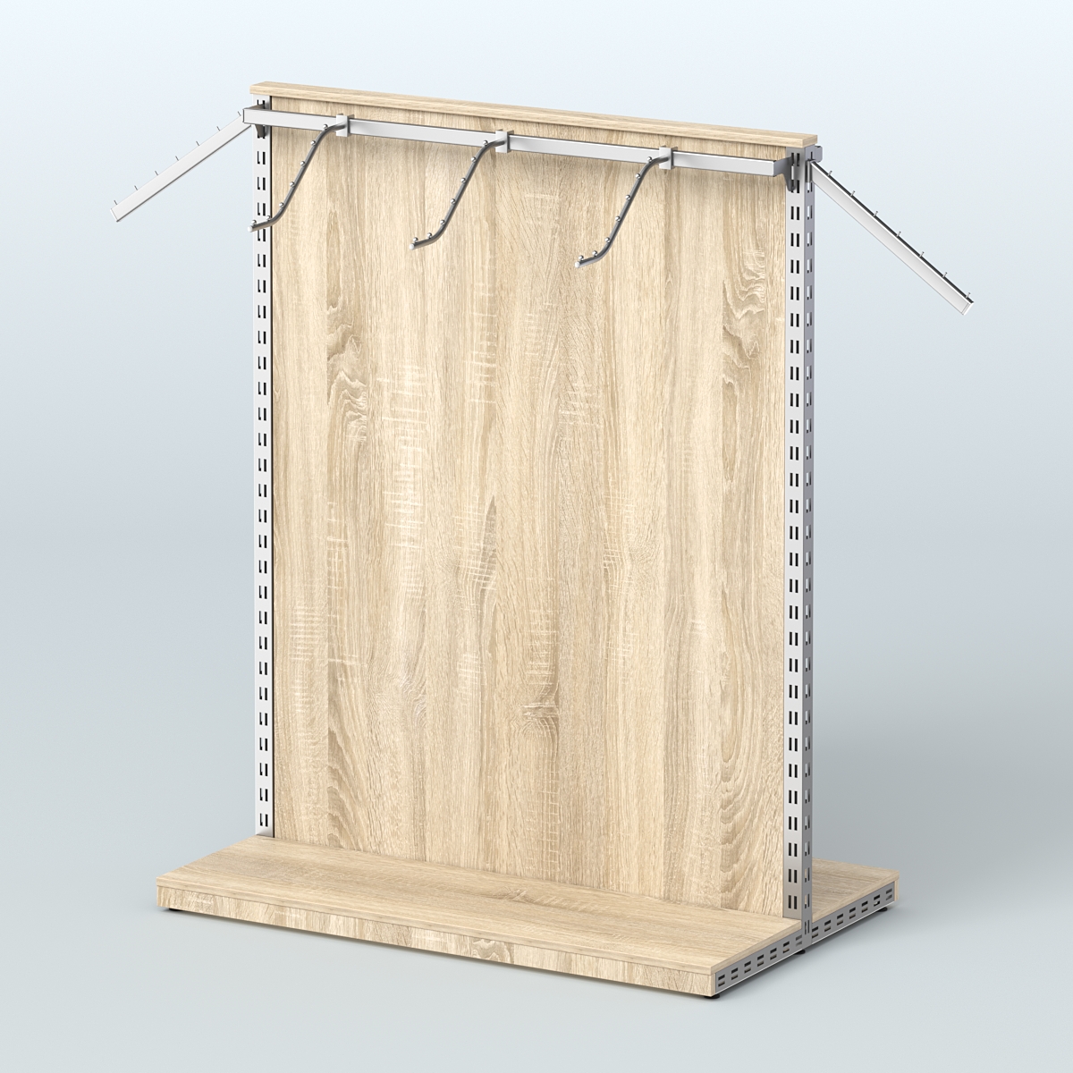 Система ЭЛЕГАНТ островная с ДСП и двумя поручнями под навесные кронштейны №3 Дуб сонома