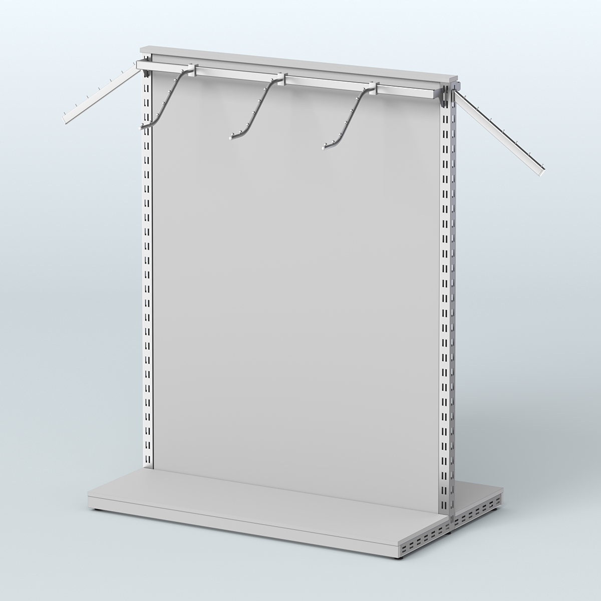 Система ЭЛЕГАНТ островная с ДСП и двумя поручнями под навесные кронштейны №3 Серый