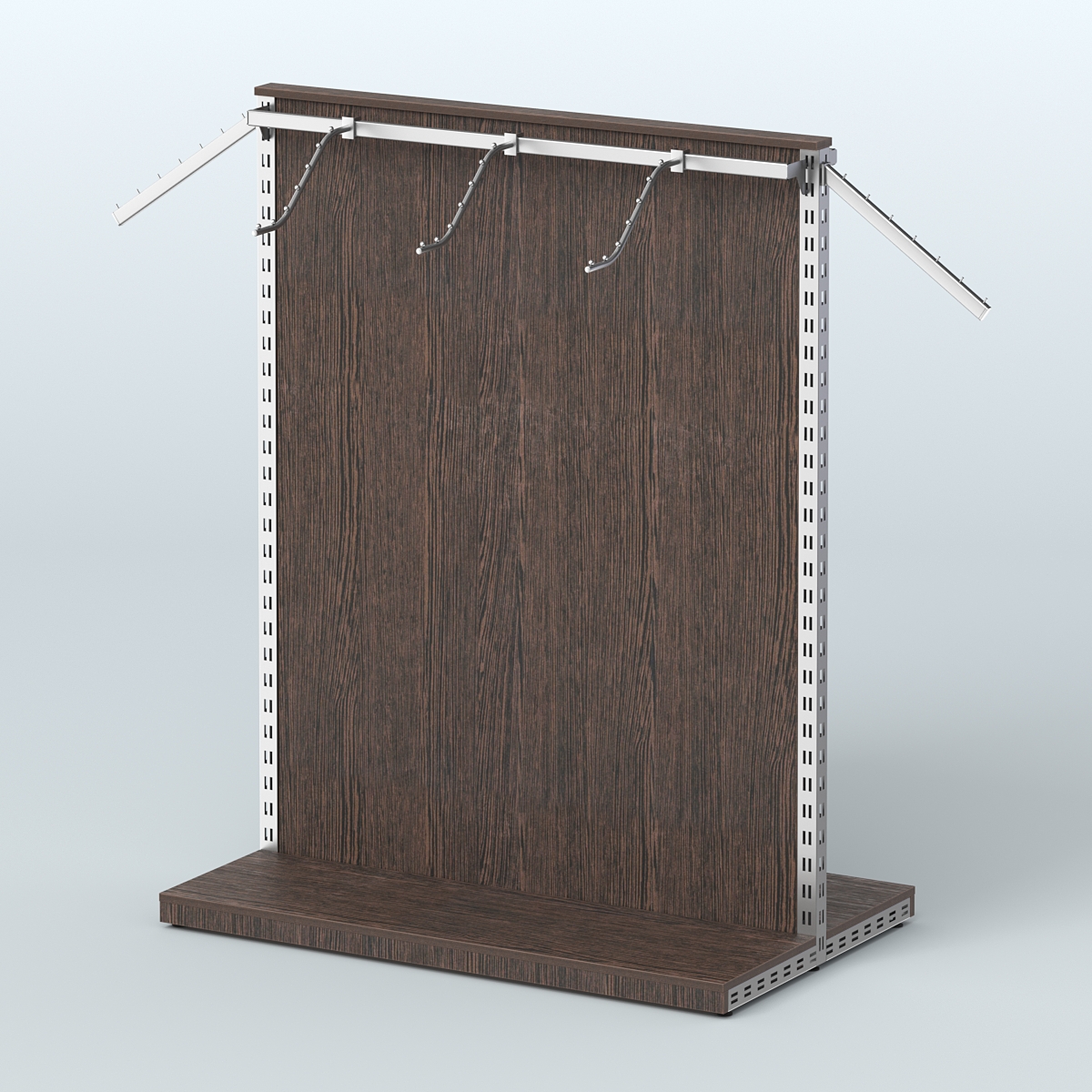 Система ЭЛЕГАНТ островная с ДСП и двумя поручнями под навесные кронштейны №3 Дуб Венге