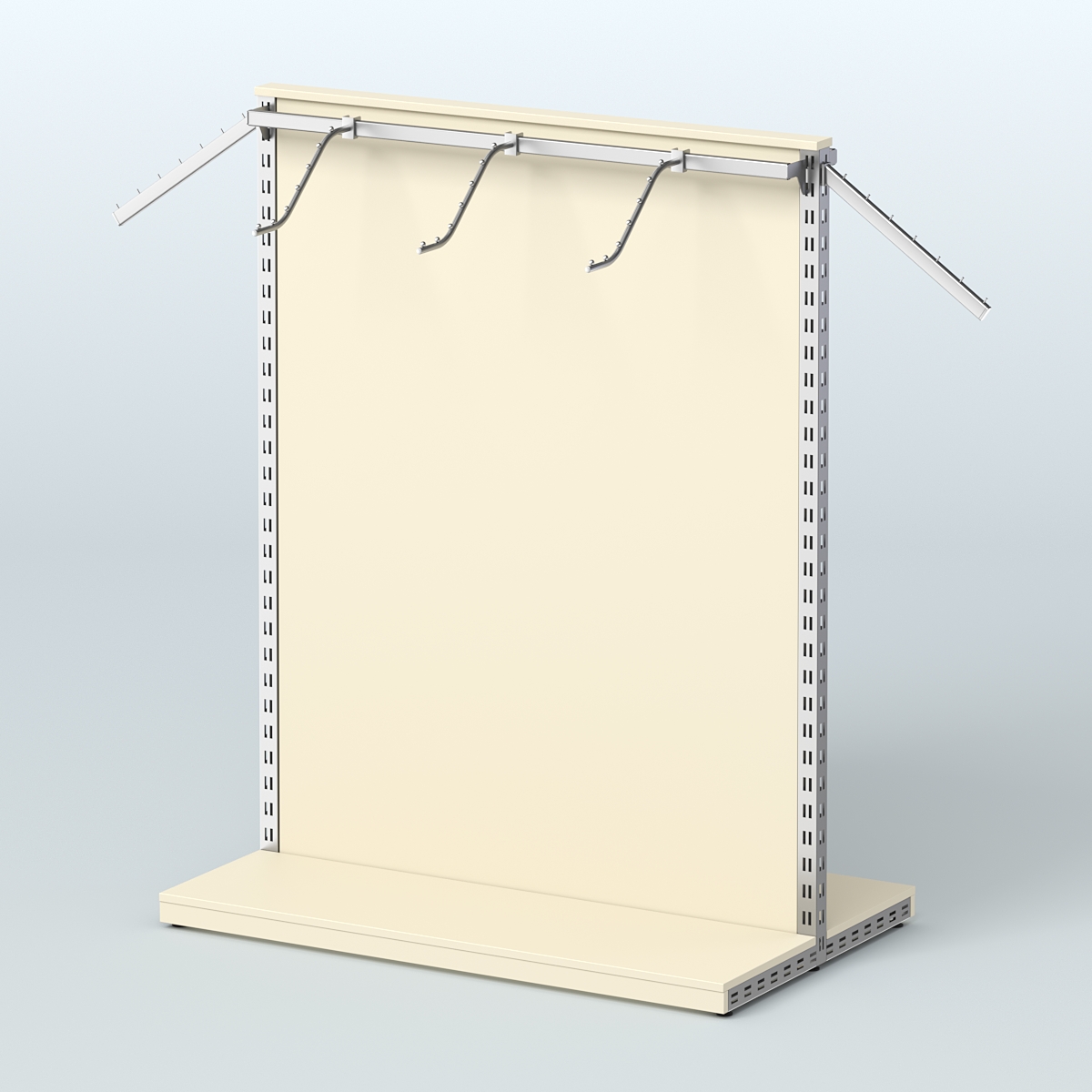 Система ЭЛЕГАНТ островная с ДСП и двумя поручнями под навесные кронштейны №3 Крем Вайс