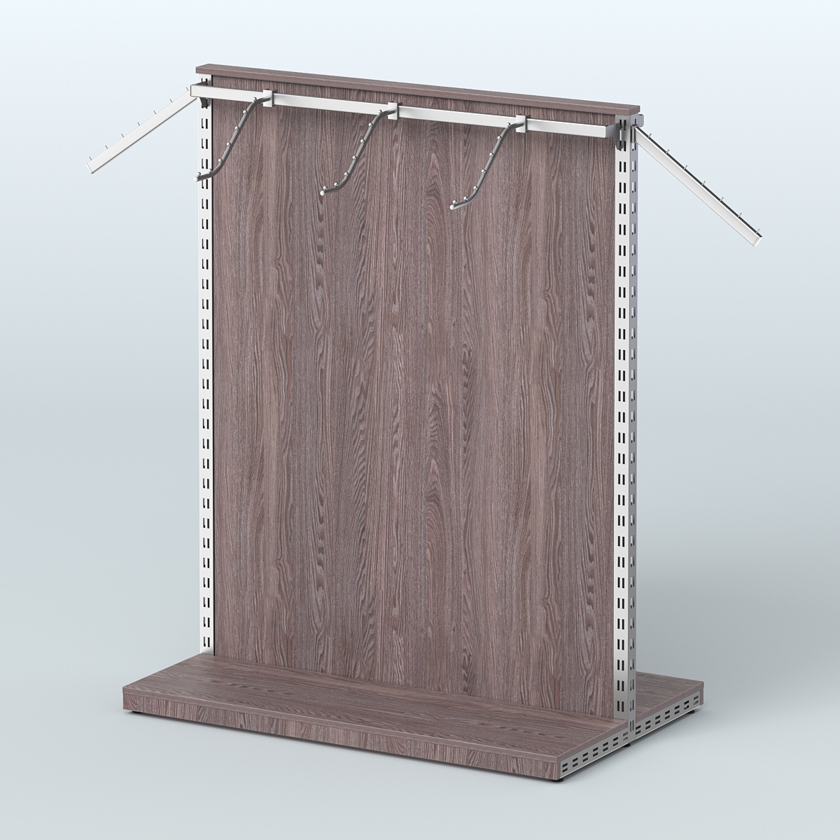 Система ЭЛЕГАНТ островная с ДСП и двумя поручнями под навесные кронштейны №3 Ясень Анкор темный