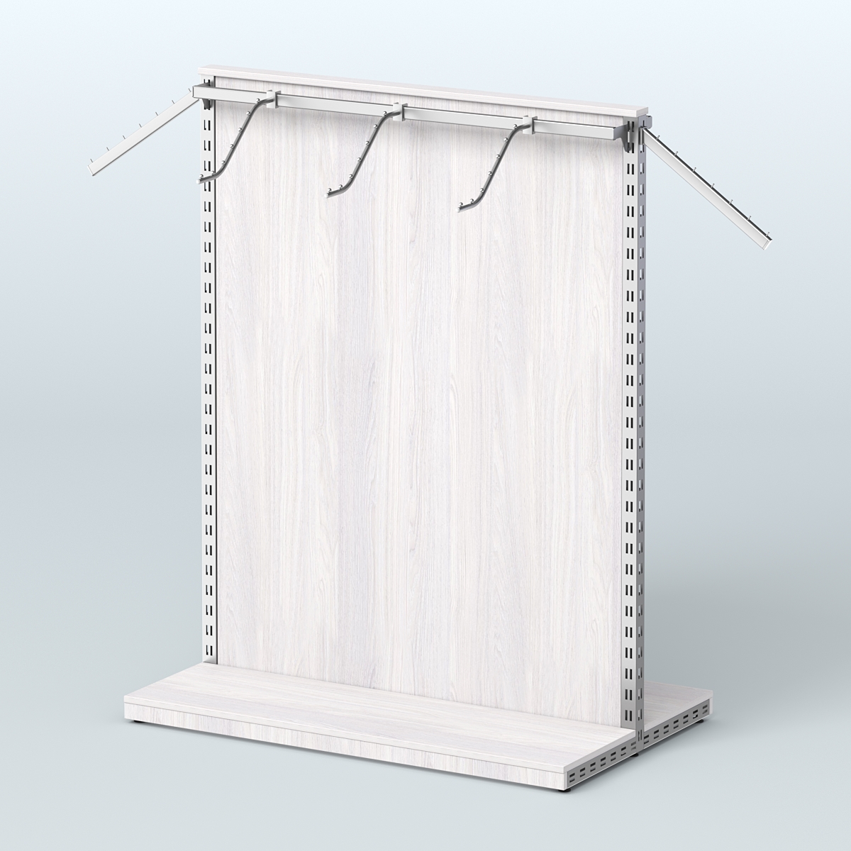 Система ЭЛЕГАНТ островная с ДСП и двумя поручнями под навесные кронштейны №3 Ясень Анкор светлый