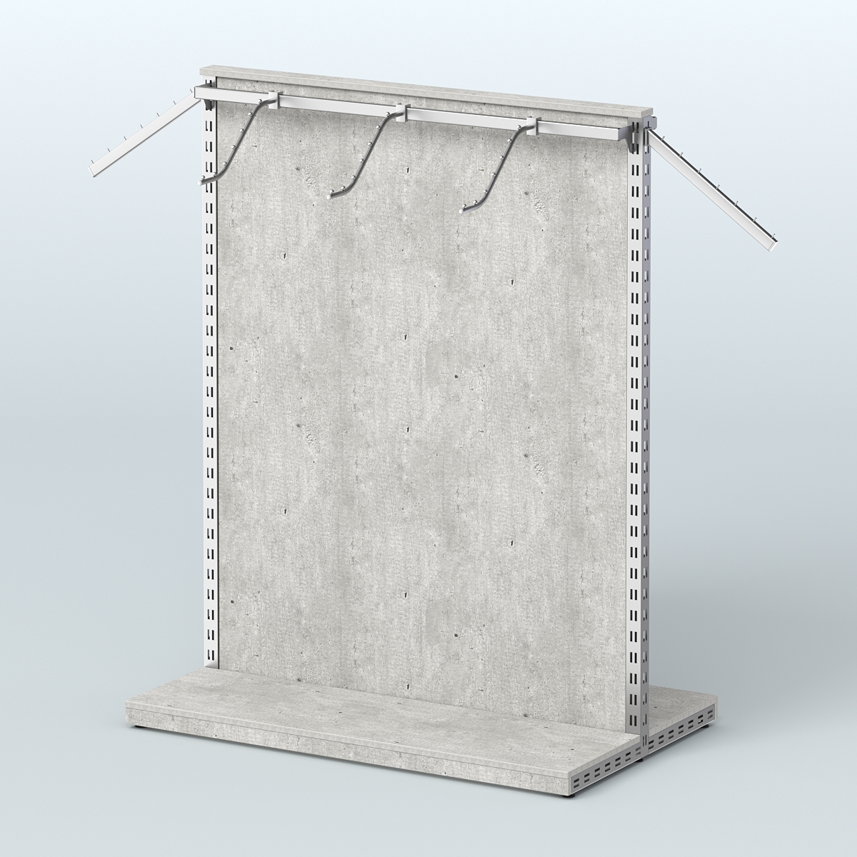 Система ЭЛЕГАНТ островная с ДСП и двумя поручнями под навесные кронштейны №3 Метрополитан Грей