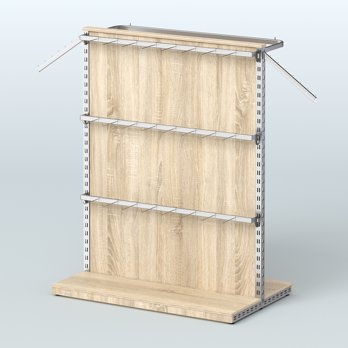 Система ЭЛЕГАНТ островная с разделителем из ДСП и четырьмя поручнями №5 Дуб сонома