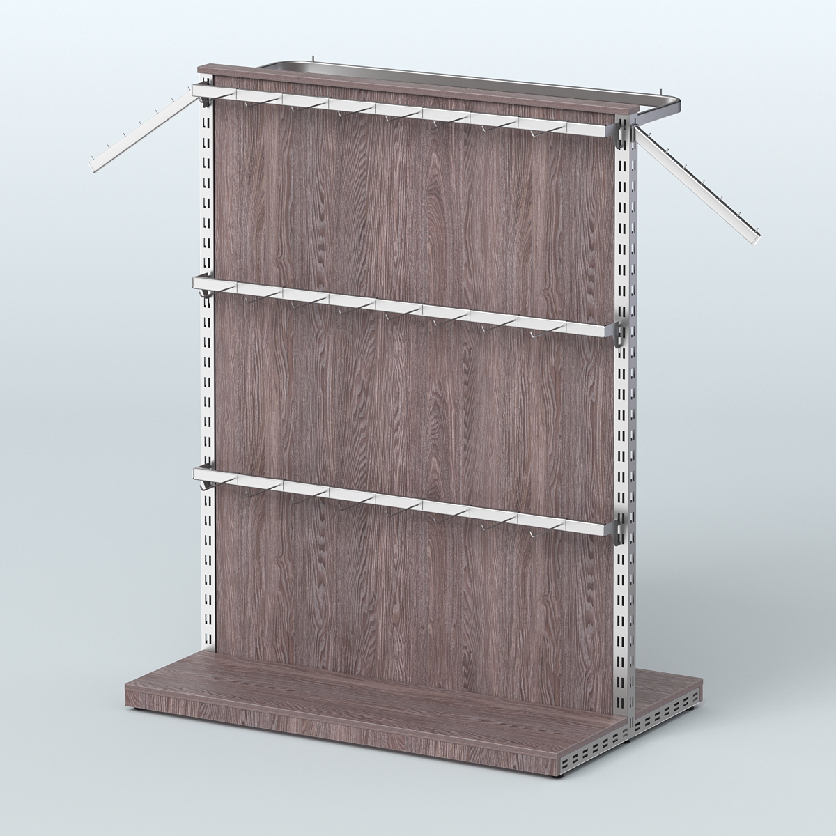 Система ЭЛЕГАНТ островная с разделителем из ДСП и четырьмя поручнями №5 Ясень Анкор темный