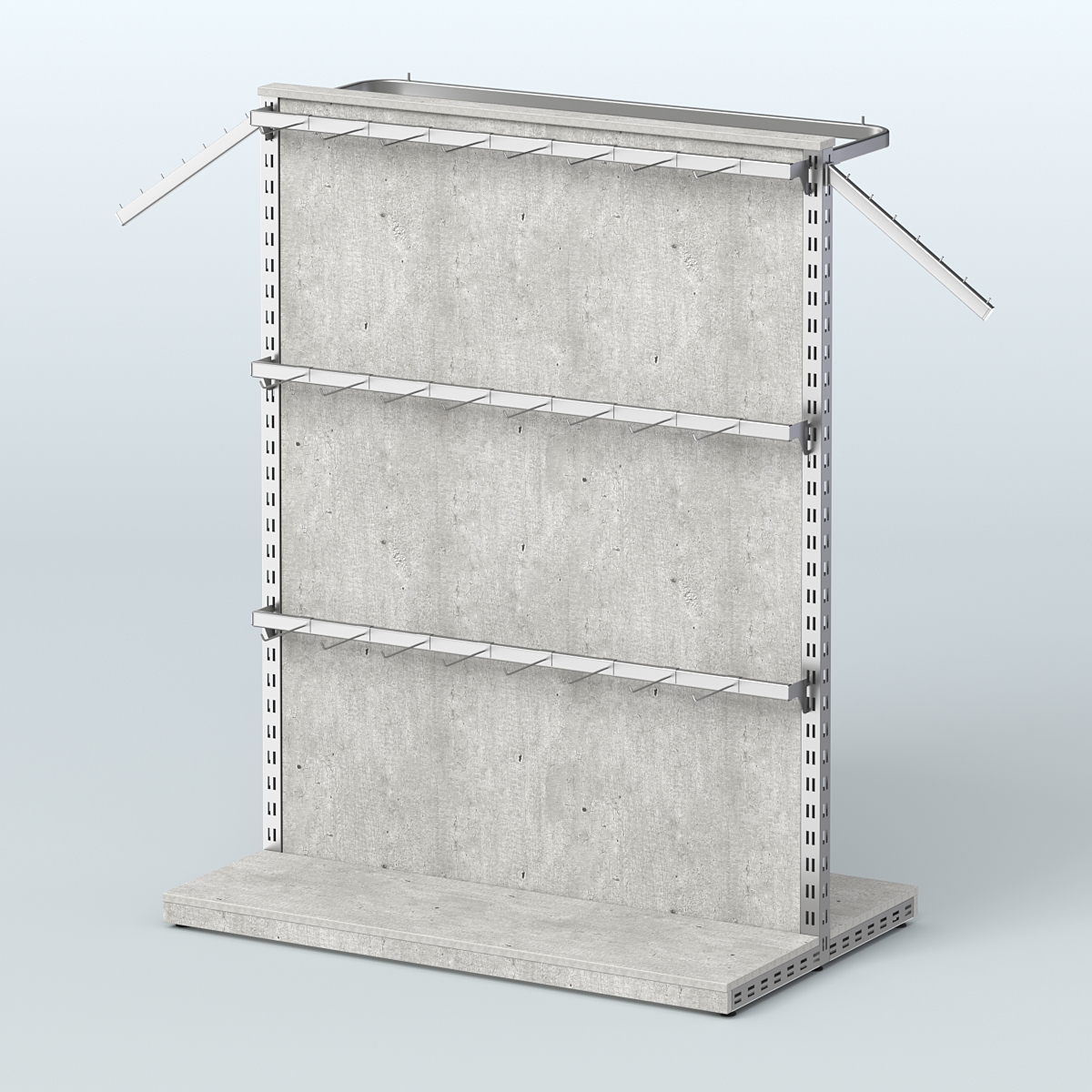 Система ЭЛЕГАНТ островная с разделителем из ДСП и четырьмя поручнями №5 Метрополитан Грей