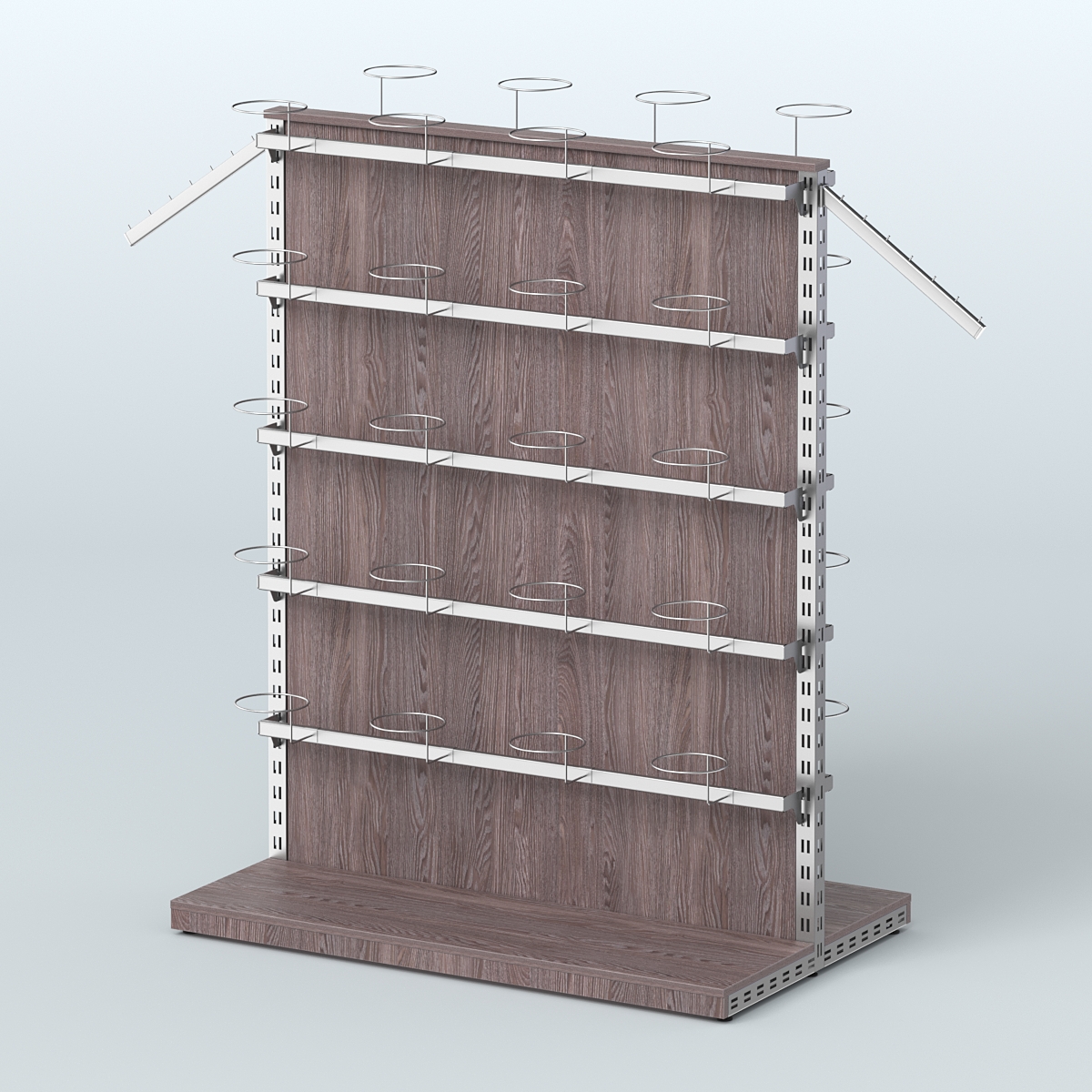 Система ЭЛЕГАНТ островная с разделительной панелью из ДСП для головных уборов Ясень Анкор темный