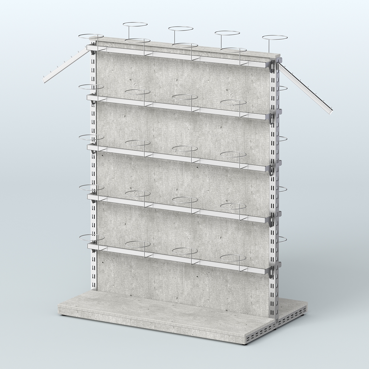 Система ЭЛЕГАНТ островная с разделительной панелью из ДСП для головных уборов Метрополитан Грей
