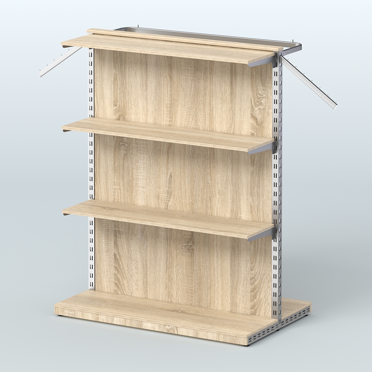 Система ЭЛЕГАНТ островная с тремя полками ДСП и прямым поручнем №8 Дуб сонома