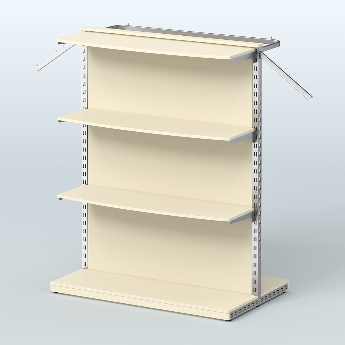 Система ЭЛЕГАНТ островная с тремя полками и задней стенкой из ДСП №9 Крем Вайс