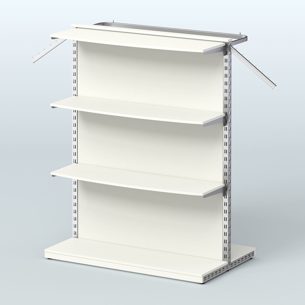 Система ЭЛЕГАНТ островная с тремя полками и задней стенкой из ДСП №9 Белый