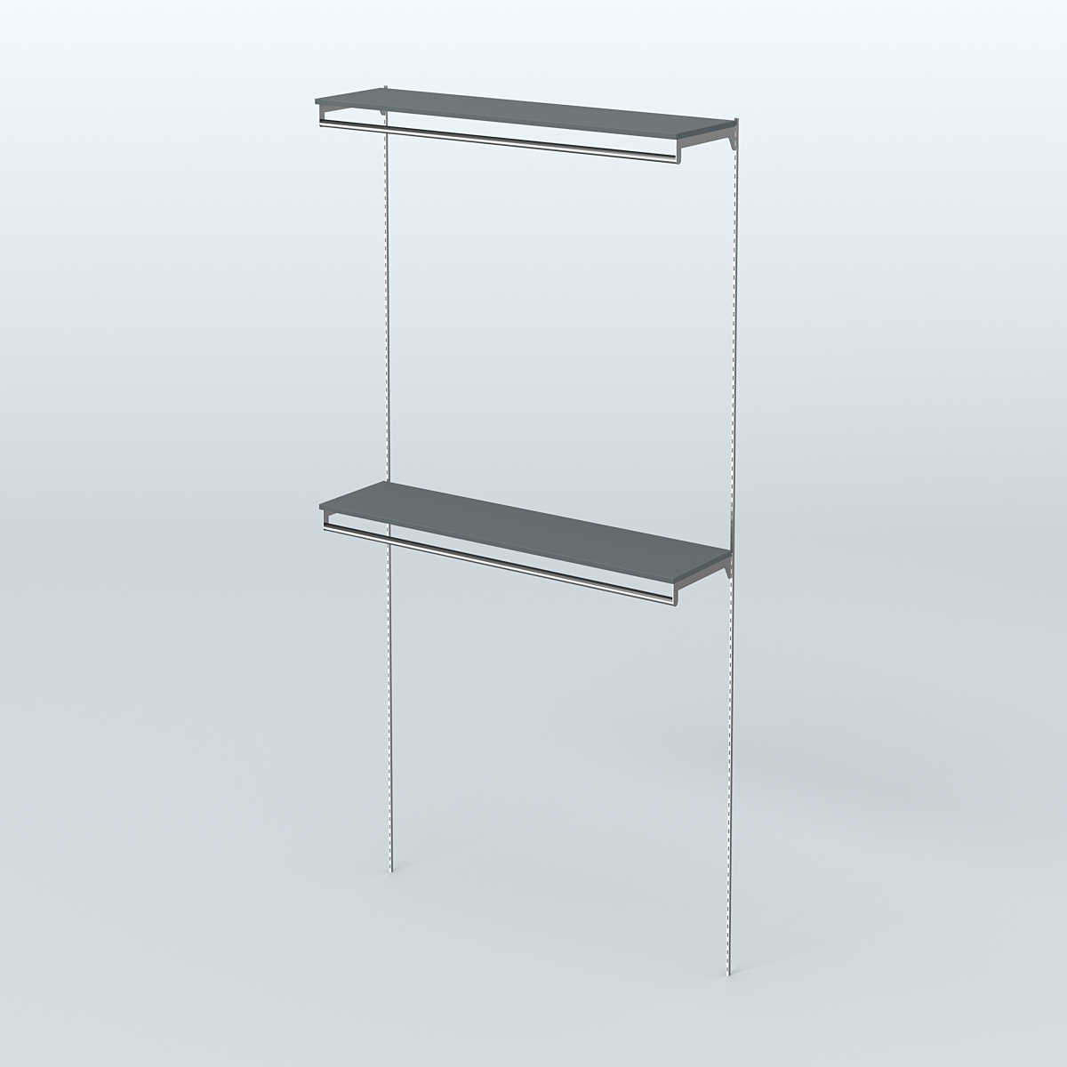 Модульная система Neo Fix №10 с двумя сборными поручнями и полками ДСП 16 мм (1200 мм) Темно-Серый