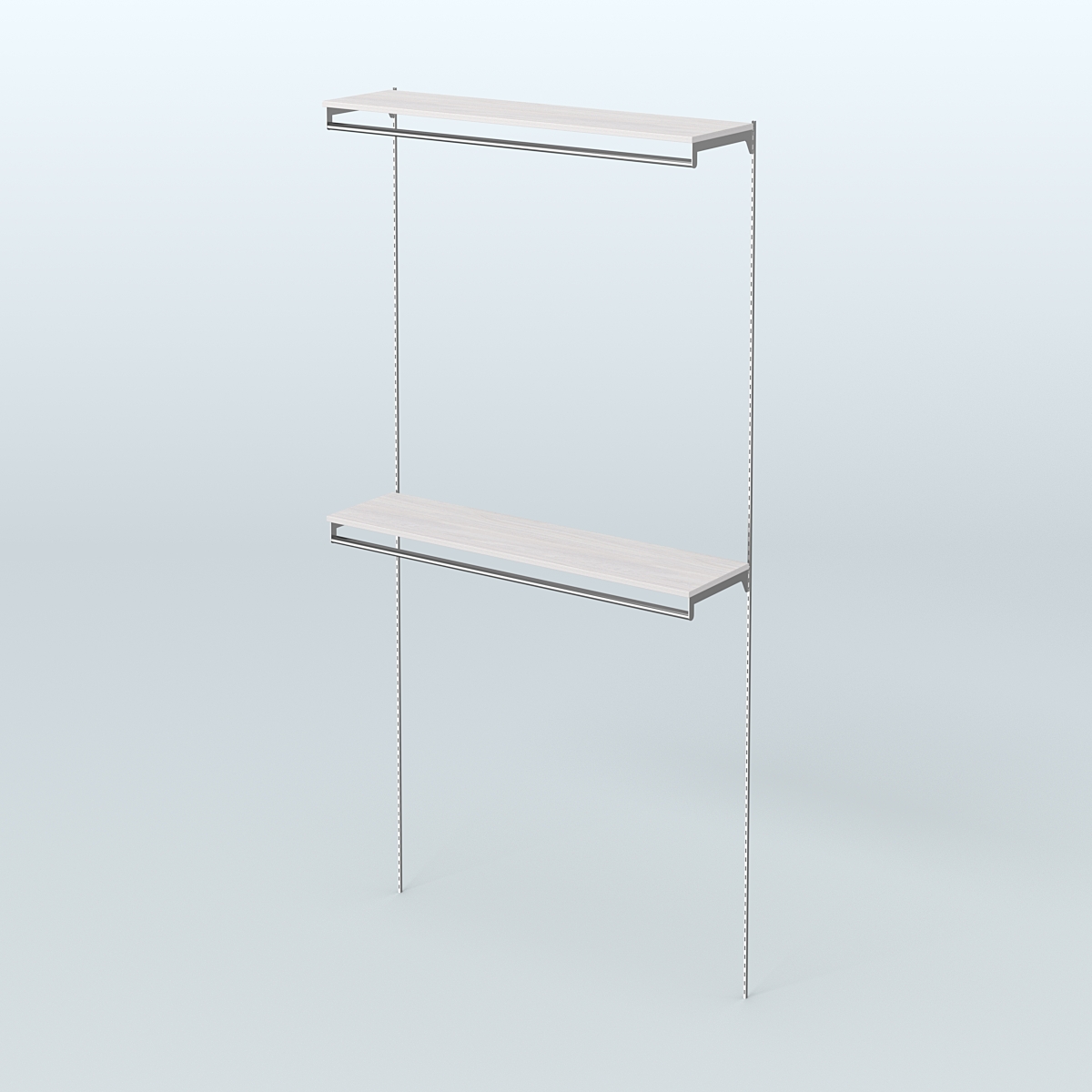 Модульная система Neo Fix №10 с двумя сборными поручнями и полками ДСП 16 мм (1200 мм) Ясень Анкор светлый