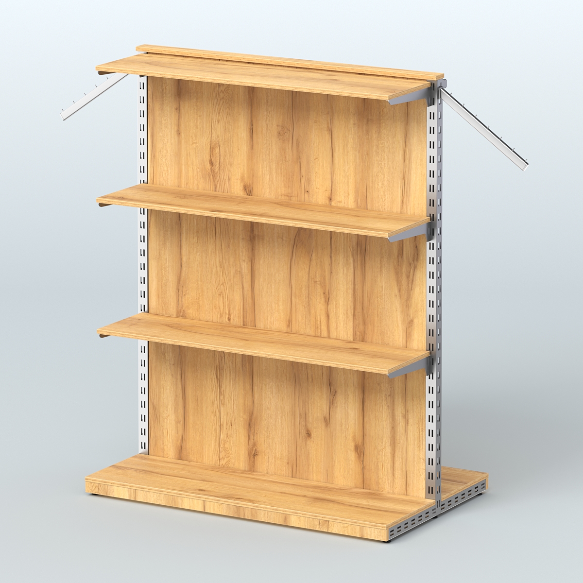 Система ЭЛЕГАНТ островная с задней стенкой и прямыми полками ДСП №11 Дуб Золотистый