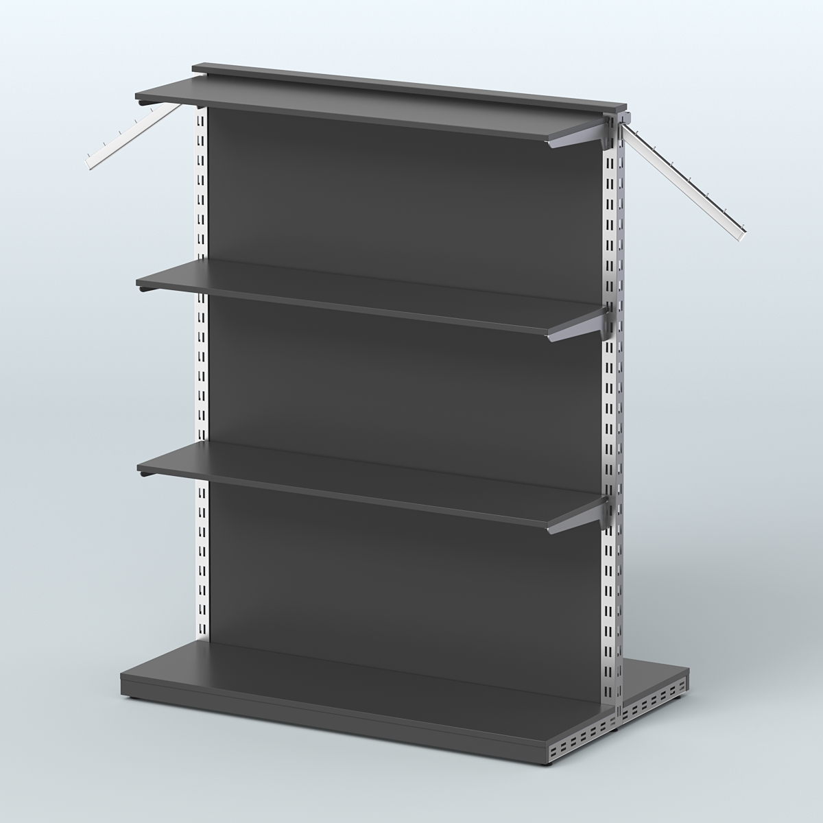 Система ЭЛЕГАНТ островная с задней стенкой и прямыми полками ДСП №11 Черный