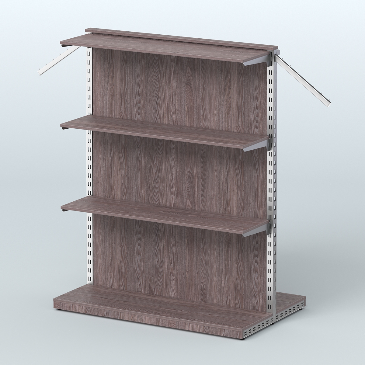 Система ЭЛЕГАНТ островная с задней стенкой и прямыми полками ДСП №11 Ясень Анкор темный