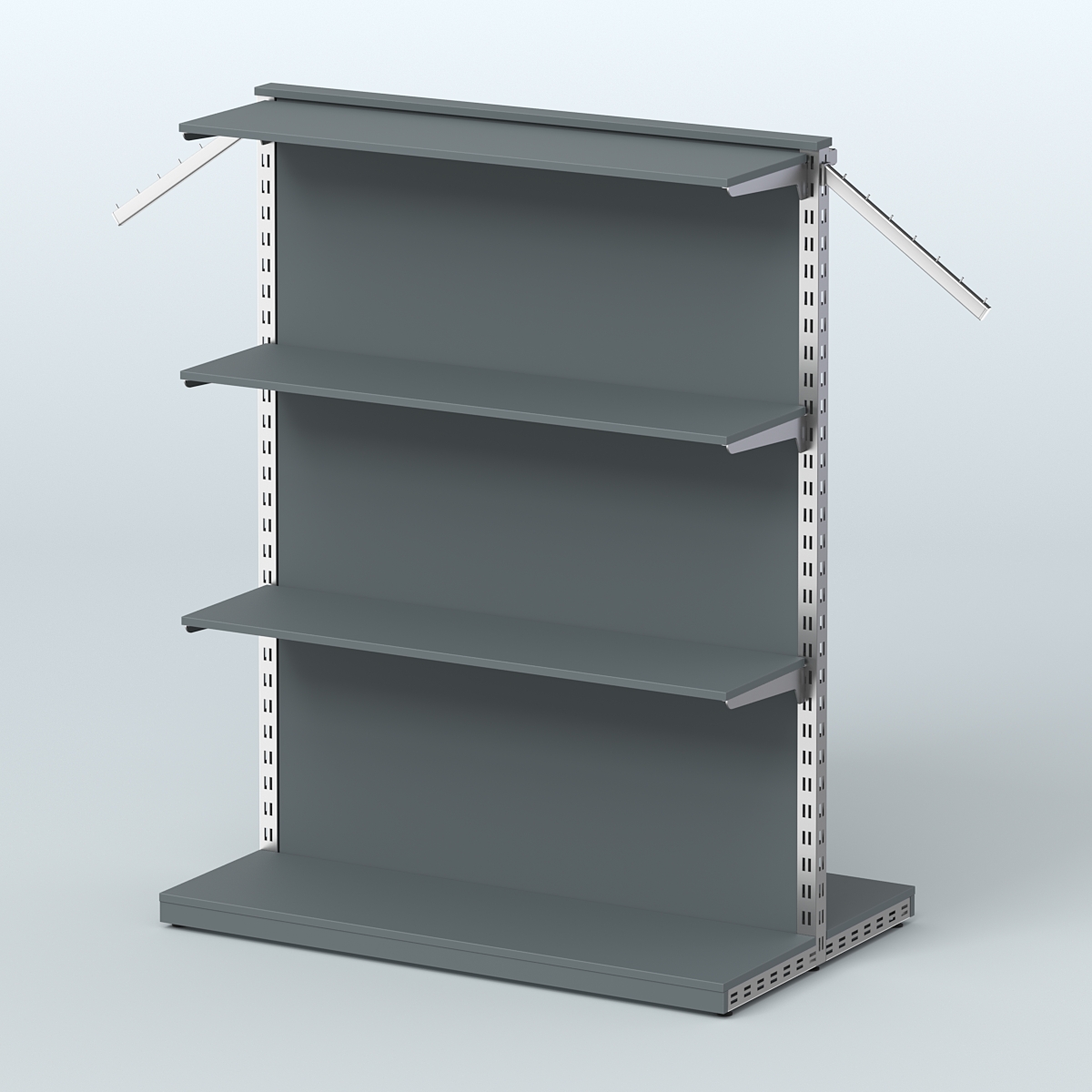 Система ЭЛЕГАНТ островная с задней стенкой и прямыми полками ДСП №11 Темно-Серый