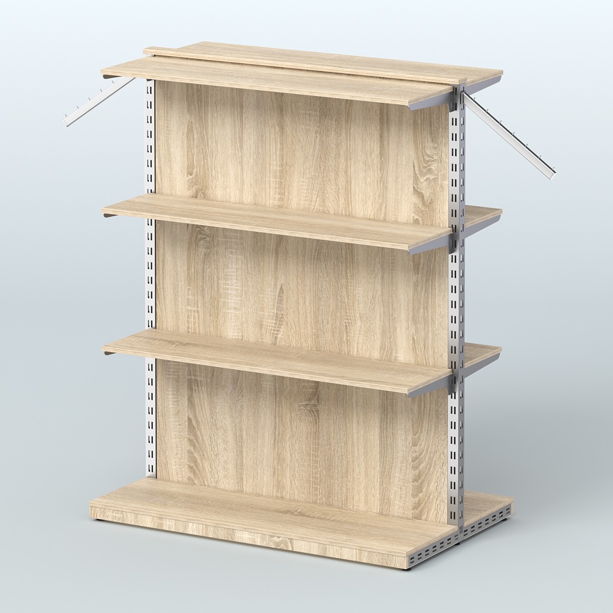 Система ЭЛЕГАНТ островная с задней стенкой и шестью прямыми полками ДСП №14 Дуб сонома