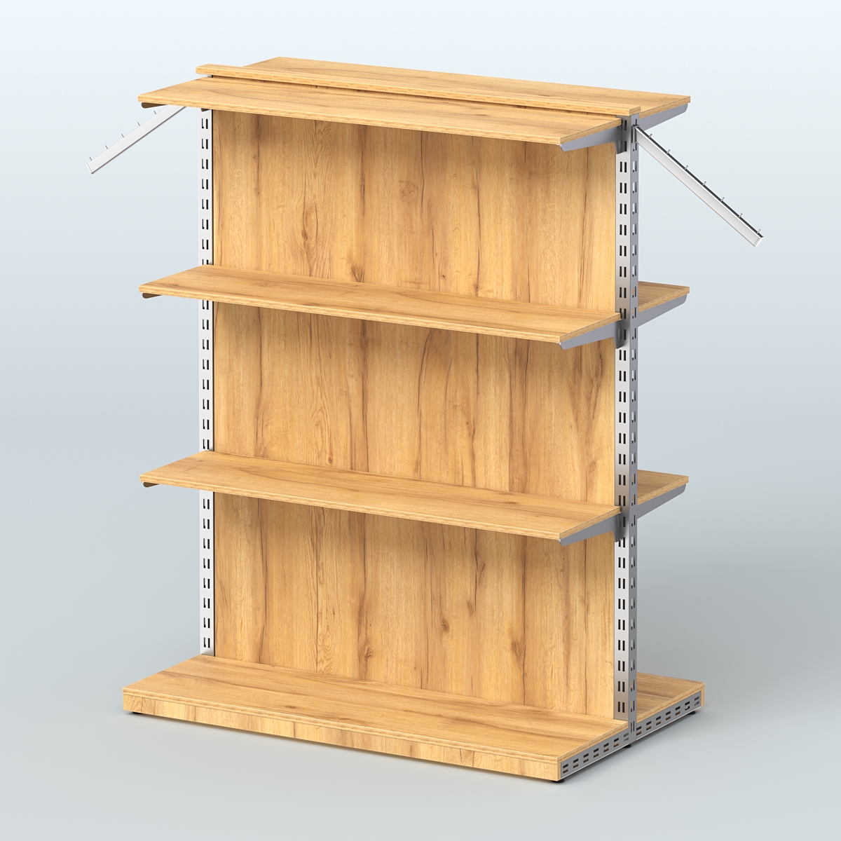 Система ЭЛЕГАНТ островная с задней стенкой и шестью прямыми полками ДСП №14 Дуб Золотистый