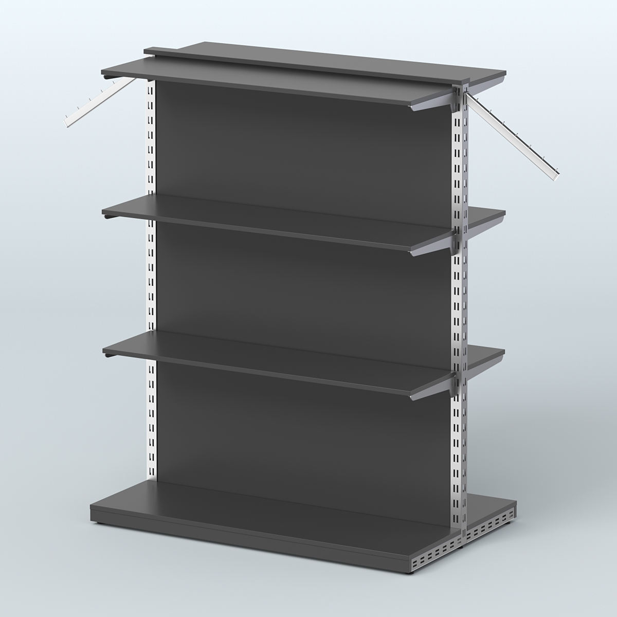 Система ЭЛЕГАНТ островная с задней стенкой и шестью прямыми полками ДСП №14 Черный