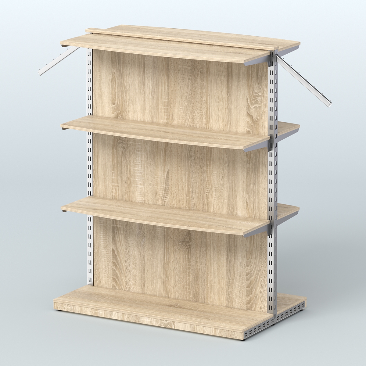 Система ЭЛЕГАНТ островная с задней стенкой и шестью закругленными полками ДСП №15 Дуб сонома