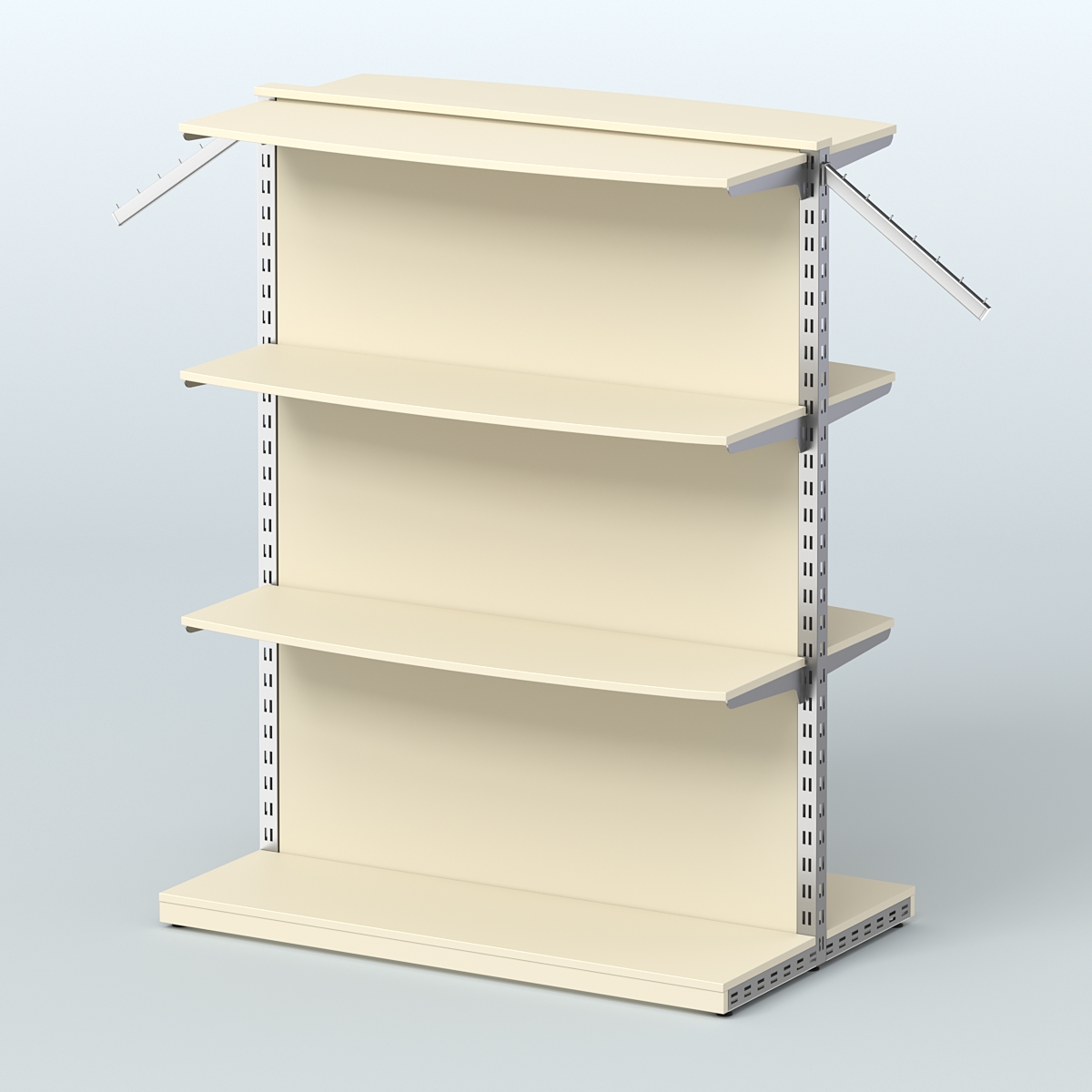 Система ЭЛЕГАНТ островная с задней стенкой и шестью закругленными полками ДСП №15 Крем Вайс