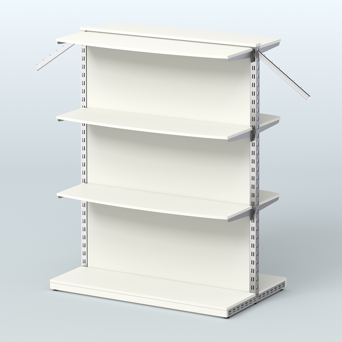 Система ЭЛЕГАНТ островная с задней стенкой и шестью закругленными полками ДСП №15 Белый