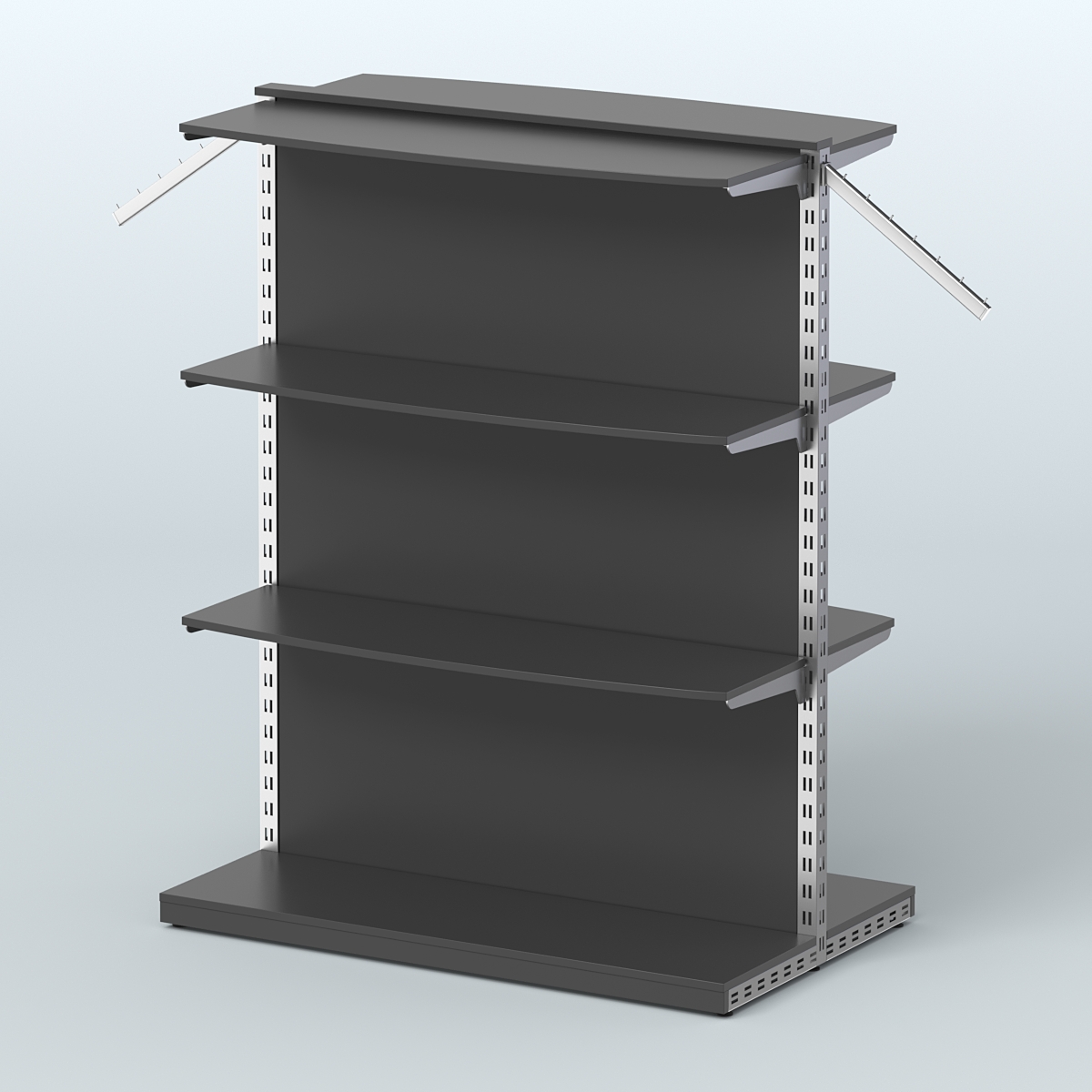 Система ЭЛЕГАНТ островная с задней стенкой и шестью закругленными полками ДСП №15 Черный