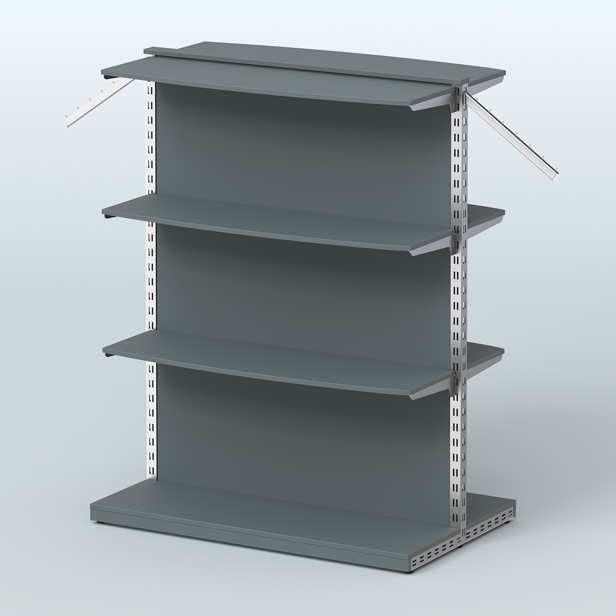 Система ЭЛЕГАНТ островная с задней стенкой и шестью закругленными полками ДСП №15 Темно-Серый