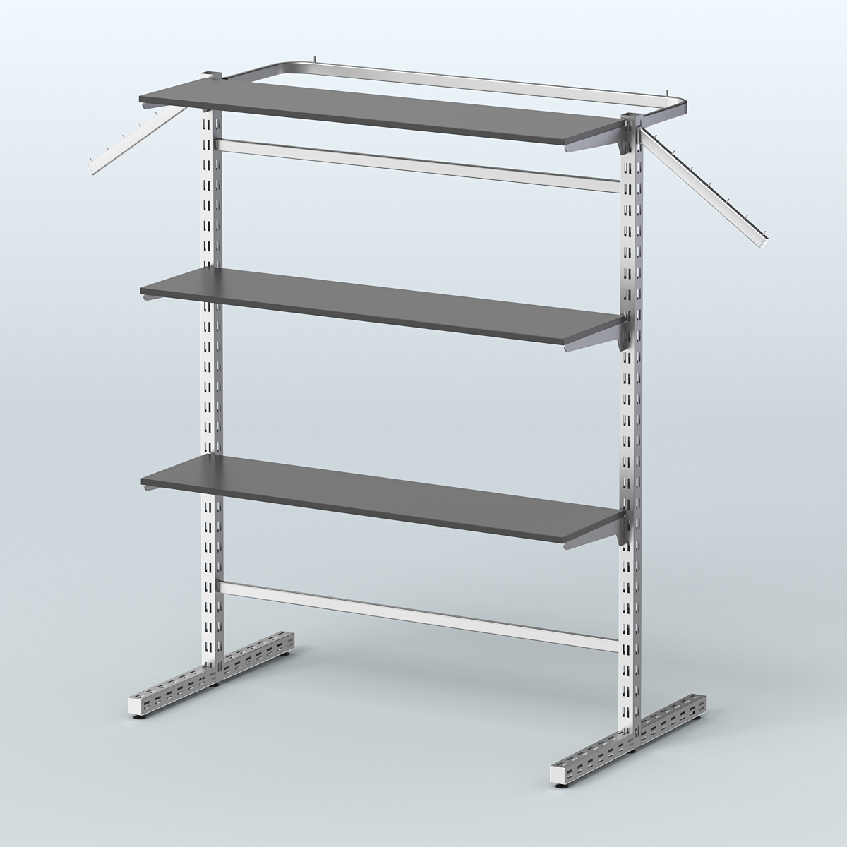Система ЭЛЕГАНТ островная с полками ДСП №13в Черный