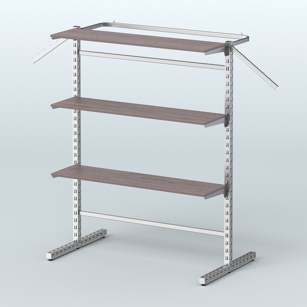Система ЭЛЕГАНТ островная с полками ДСП №13в Ясень Анкор темный