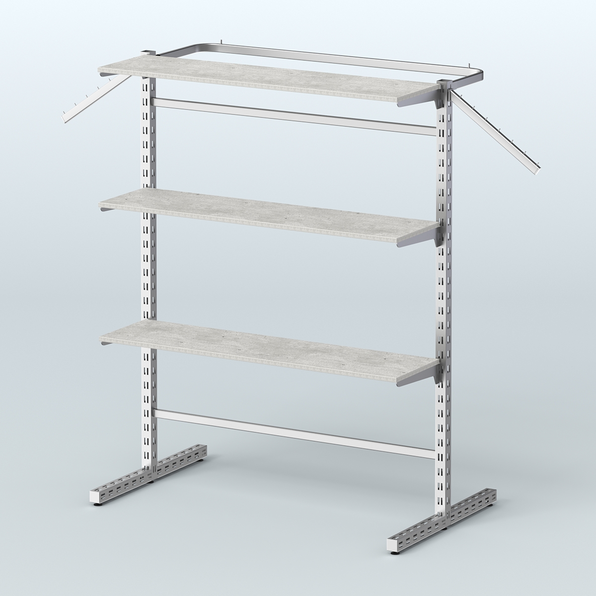 Система ЭЛЕГАНТ островная с полками ДСП №13в Метрополитан Грей