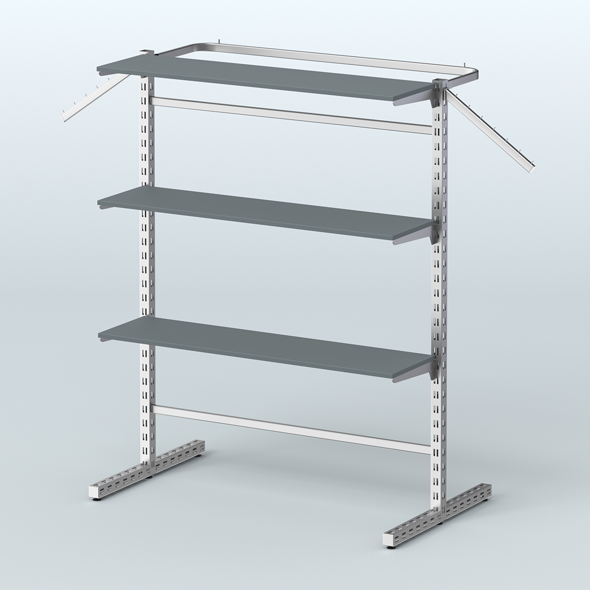 Система ЭЛЕГАНТ островная с полками ДСП №13в Темно-Серый