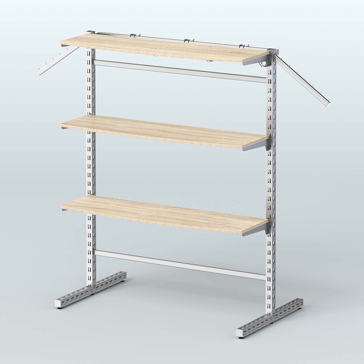 Система ЭЛЕГАНТ островная четырёх-сторонняя с полками ДСП №15г Дуб сонома