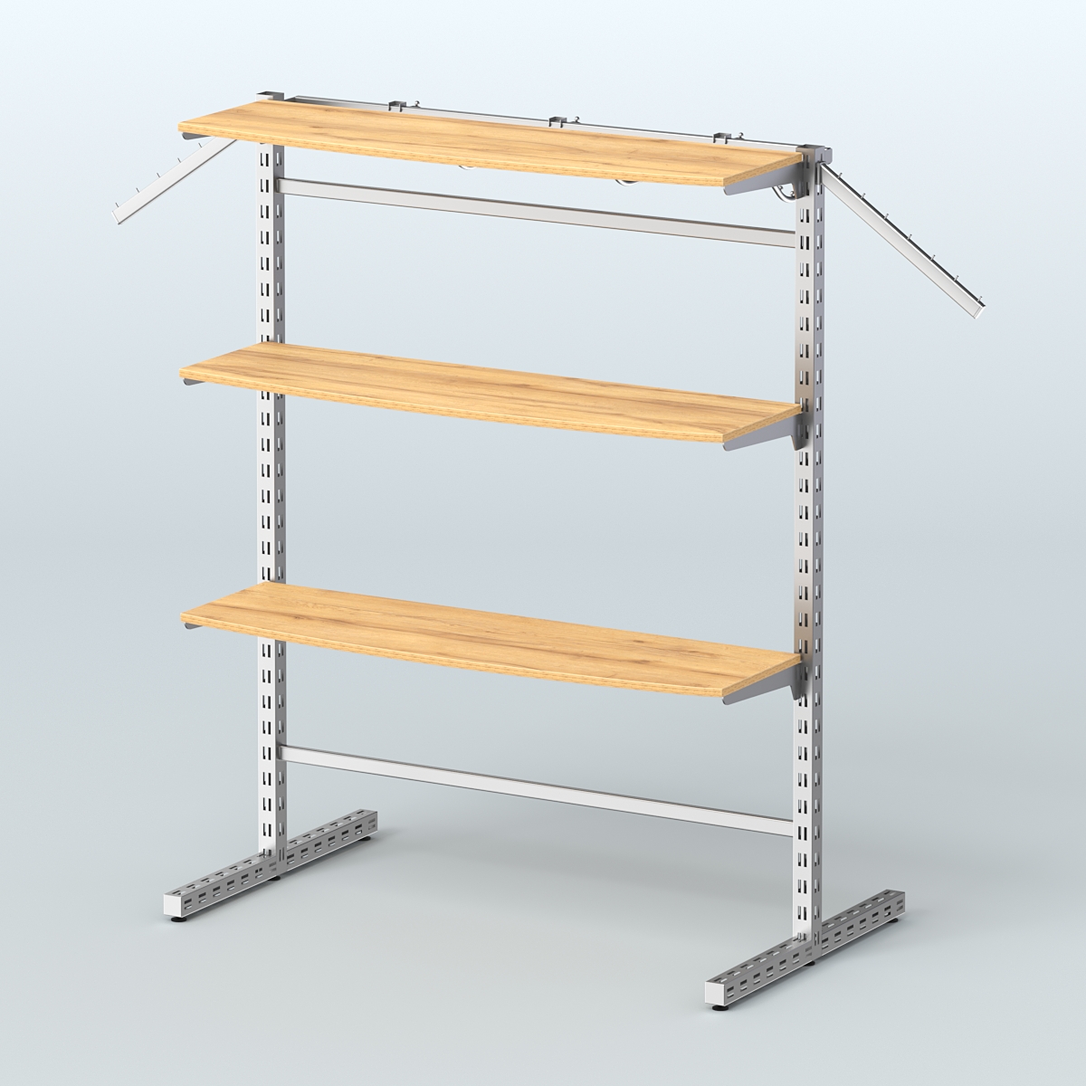 Система ЭЛЕГАНТ островная четырёх-сторонняя с полками ДСП №15г Дуб Золотистый