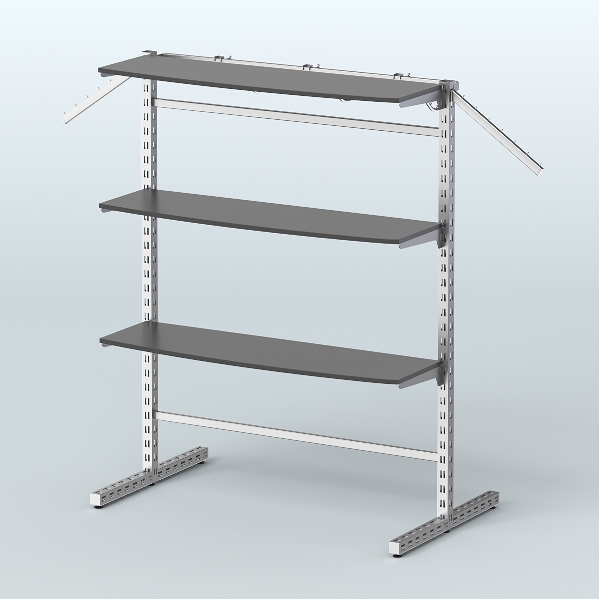 Система ЭЛЕГАНТ островная четырёх-сторонняя с полками ДСП №15г Черный