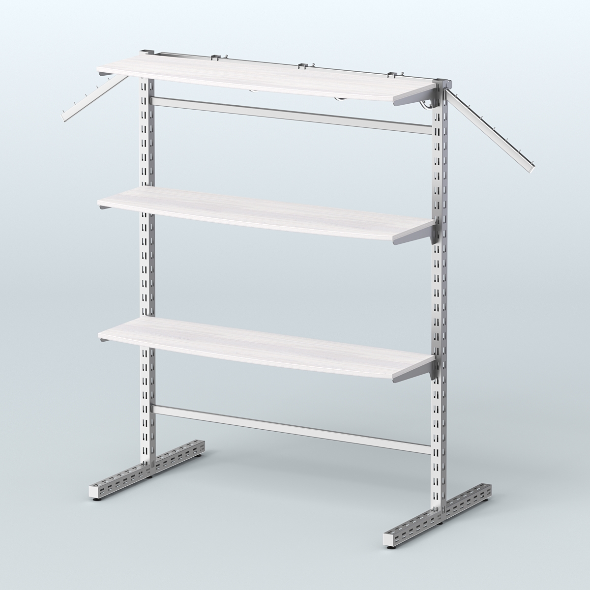 Система ЭЛЕГАНТ островная четырёх-сторонняя с полками ДСП №15г Ясень Анкор светлый