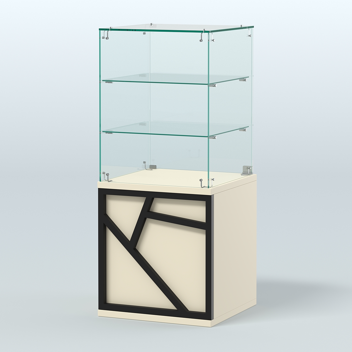 Прилавок низкий с двумя полками серии ЛОФТ - АЛЬФА №42 Крем Вайс