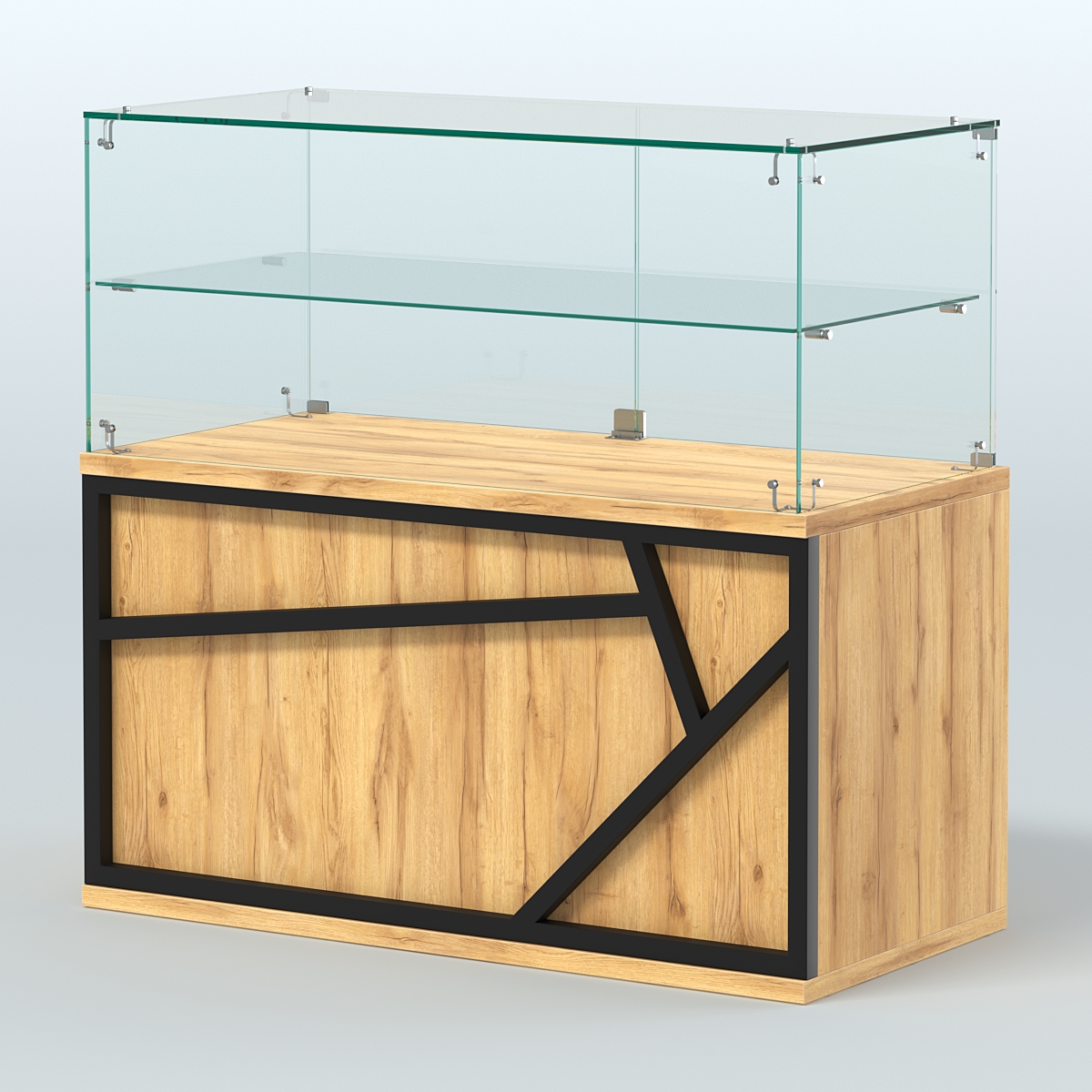 Торговый прилавок низкий серии ЛОФТ - АЛЬФА №31 Дуб Золотистый