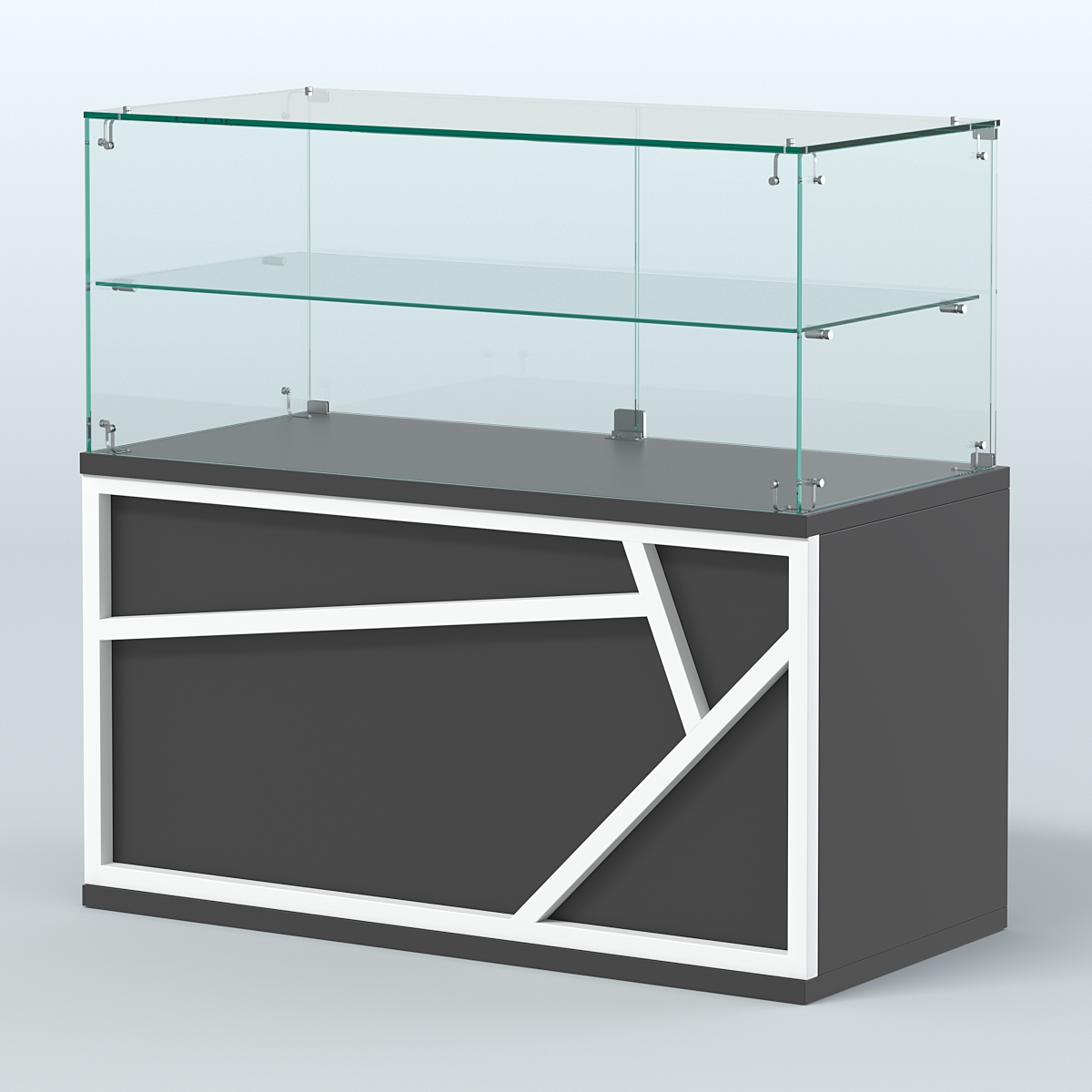 Торговый прилавок низкий серии ЛОФТ - АЛЬФА №31 Черный и Белый
