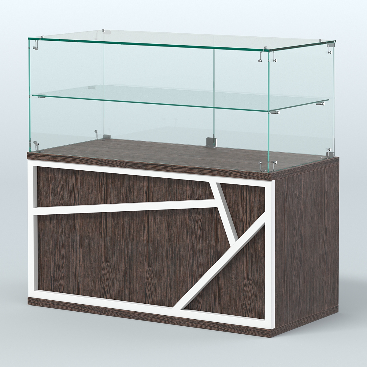 Торговый прилавок низкий серии ЛОФТ - АЛЬФА №31 Дуб Венге + Белый