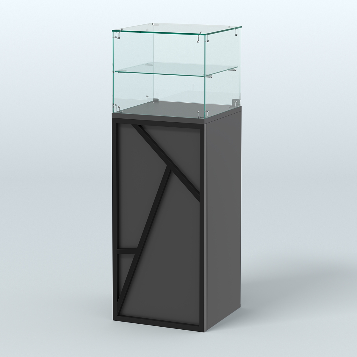 Торговый прилавок квадратный серии ЛОФТ - АЛЬФА №12 Черный