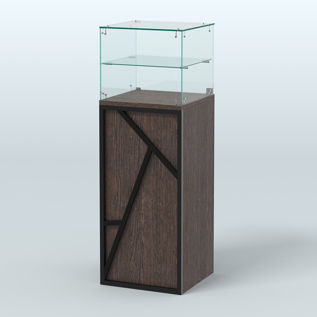 Торговый прилавок квадратный серии ЛОФТ - АЛЬФА №12 Дуб Венге