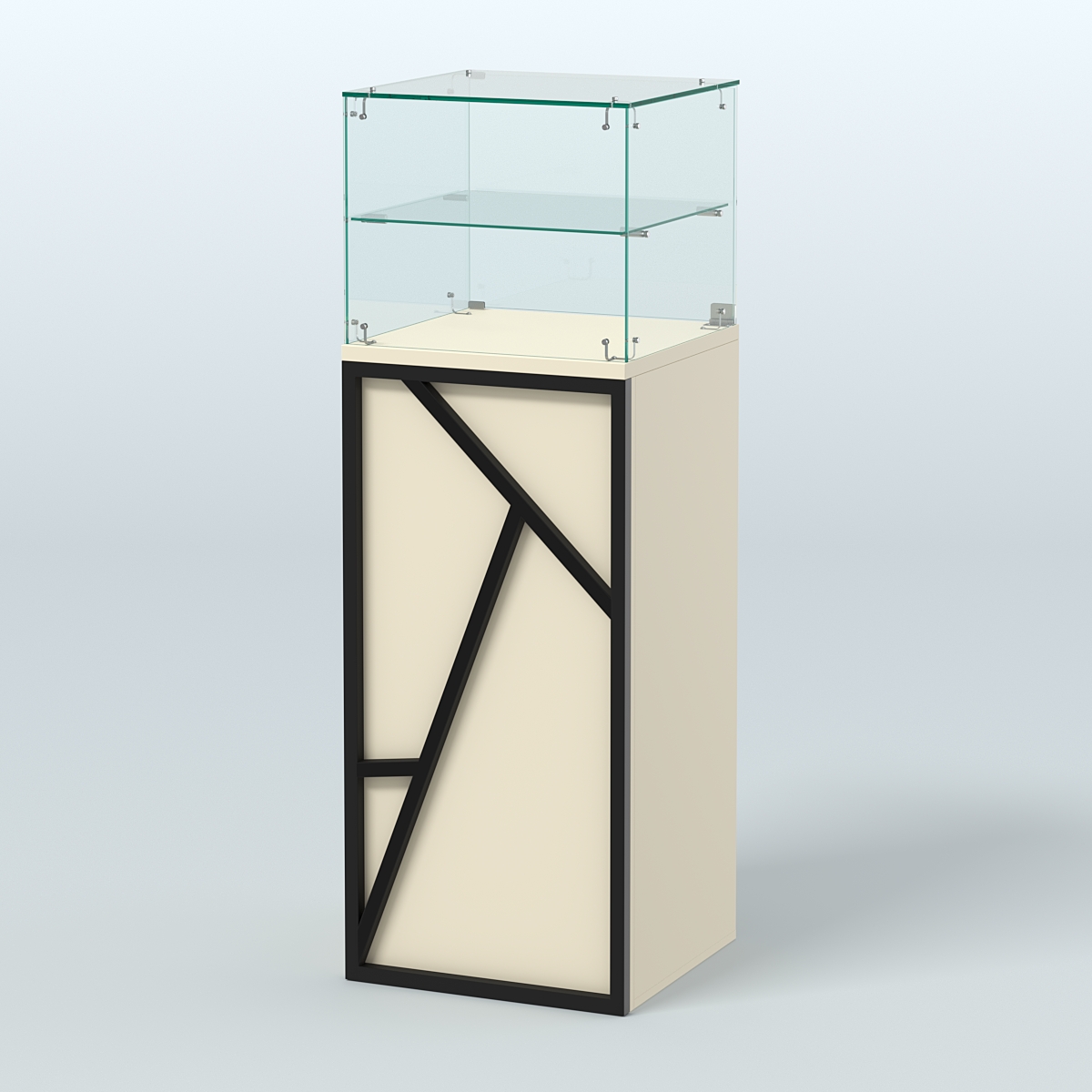 Торговый прилавок квадратный серии ЛОФТ - АЛЬФА №12 Крем Вайс