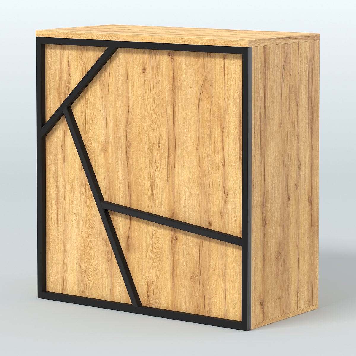 Торговый стол-прилавок серии ЛОФТ - АЛЬФА  №20 Дуб Золотистый