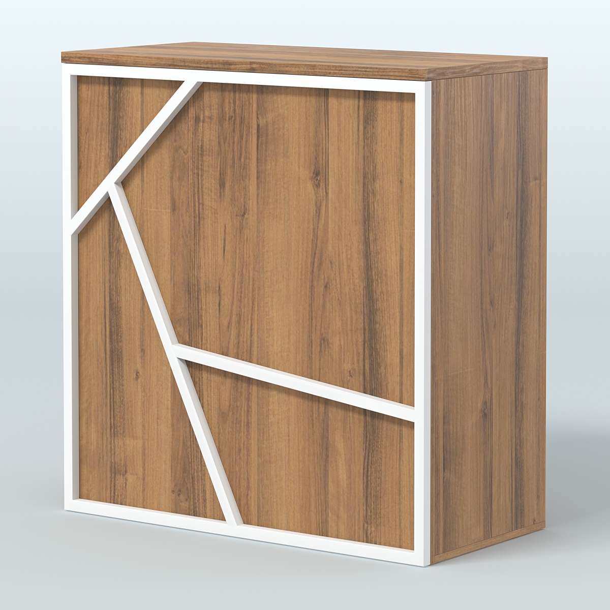 Торговый стол-прилавок серии ЛОФТ - АЛЬФА  №20 Орех + Белый