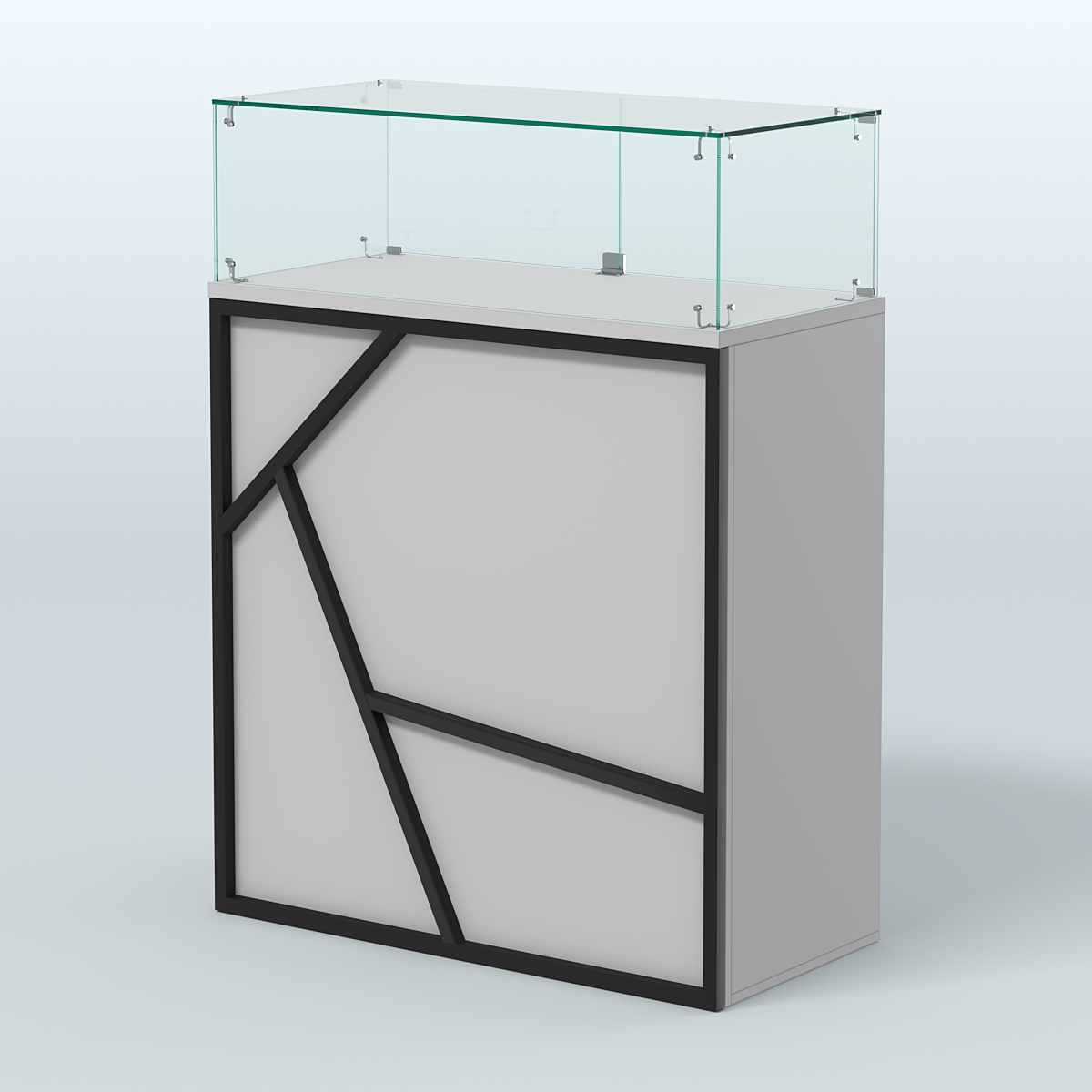 Торговый прилавок прямоугольный серии ЛОФТ - АЛЬФА №1 Серый