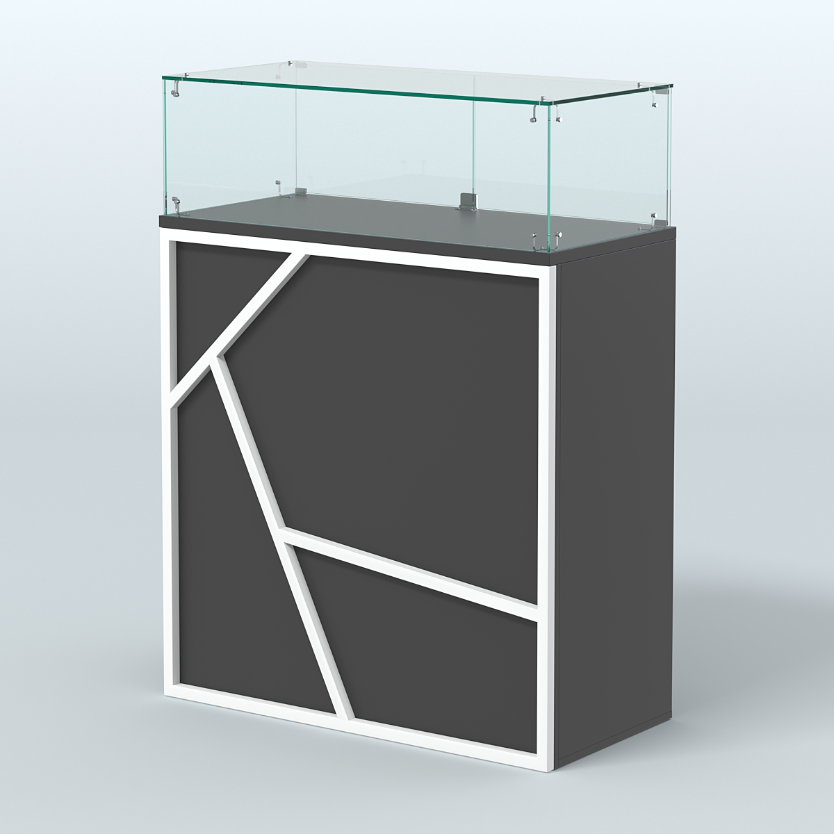 Торговый прилавок прямоугольный серии ЛОФТ - АЛЬФА №1 Черный и Белый