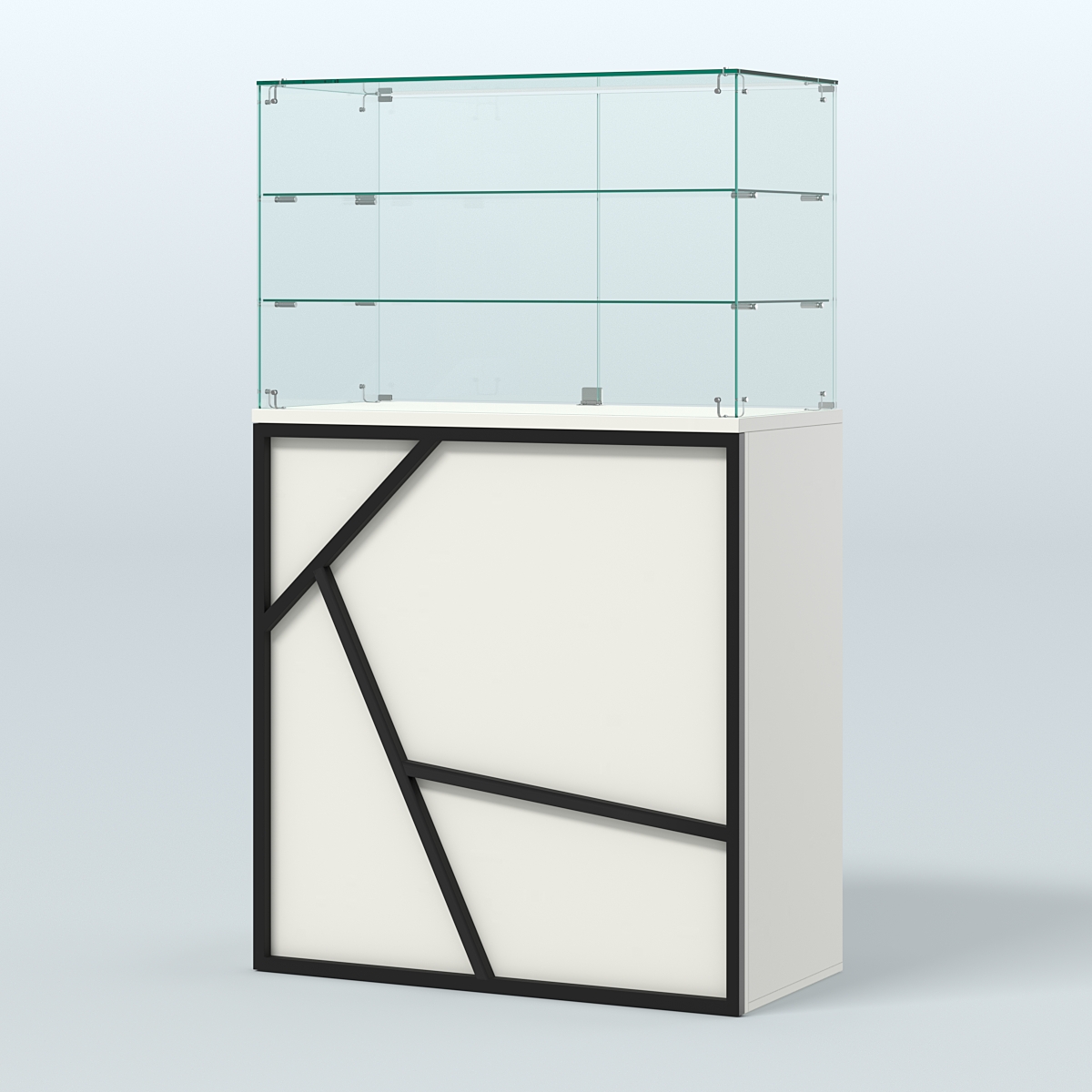 Торговый прилавок высокий серии ЛОФТ - АЛЬФА №3 Белый